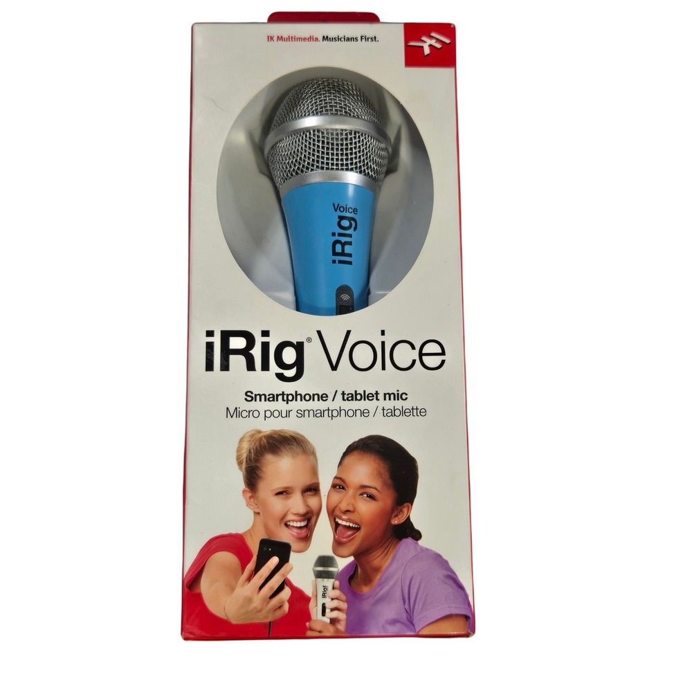 IK Multimedia iRig Voice Handheld Smartphone Tablet Microphone Blue IP Kareokee